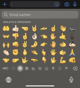 Hand emojis and smileys